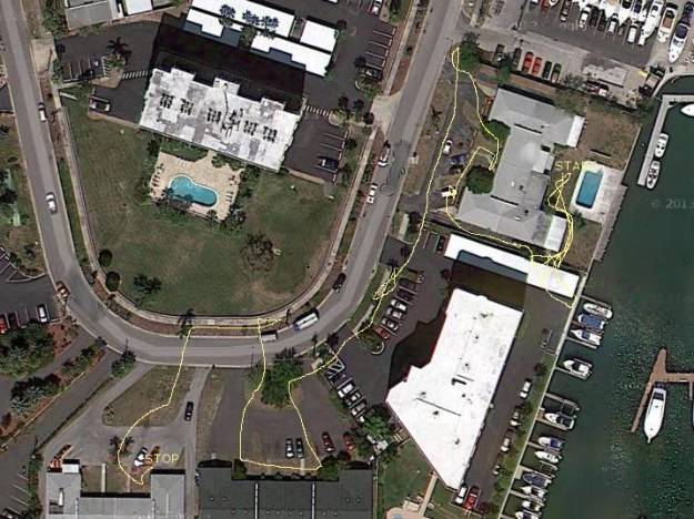 Map of our cat Frankie's adventure.