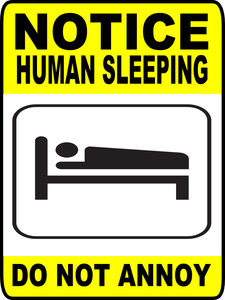 Human sleeping sign